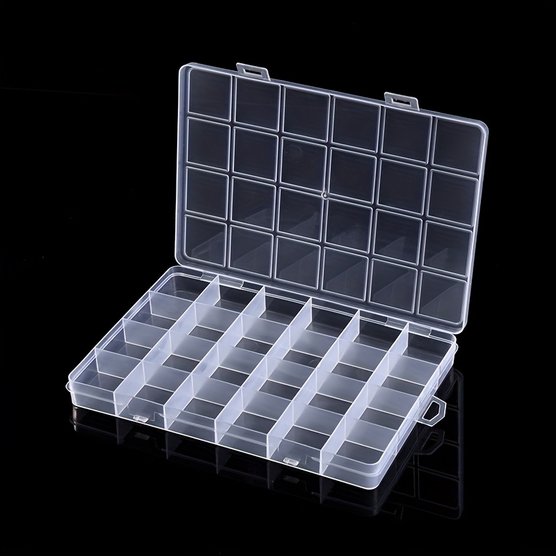 Transparent 2pcs Jewelry Box with Adjustable Dividers, Storage Solution